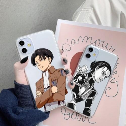 Anime Japanese Attack On Titan Phone Case For iPhone 12 11 Pro Max Clear Cover For iPhone 7 8 6 6S Plus XR X XS Max 5 5S SE2 Bag