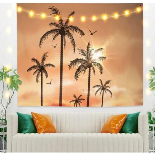 Black Tree Cherry Pink Tapestry Vintage Exotic Summer Plant Nature Frame for Bedroom Photography Wall Decor