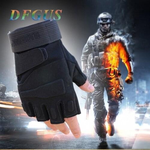 Hlaf Finger Black Military US Special Forces Tactical Gloves Outdoor Army Fighting Combat Slip-resistant Fitness Gym Army Gloves
