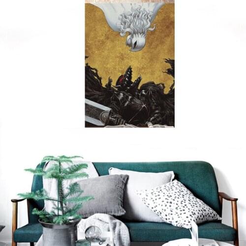 Berserk Guts Griffith anime Framed Wooden Frame Canvas poster Painting wall Art decor Living room Study Home Decoration Prints