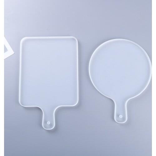 DIY epoxy crystal epoxy silicone mold 2 handle trays Handmade Silicone Swing Table Decorative for resin