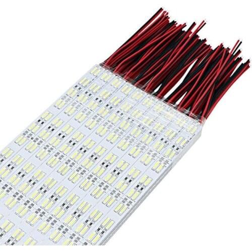 SMD 8520 Double Row Chip Aluminum LED Rigid Strip DC 12V 60 leds Bar Light 50CM No Waterproof Free Shipping