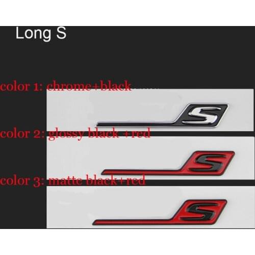 Long S Emblem for Mercedes Benz AMG GT GT43 GT50 GTR GTS GTC C63S E63S GLC63S GLE63S Emblem Car Styling Trunk Sticker