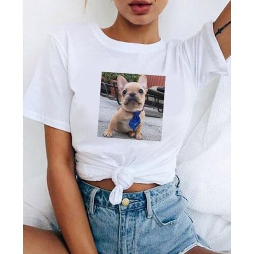 Cute Dogs Tee Shirts Summer Fashion Women Tops Tee Cartoon Print T-shirt Loose Casual Funny Tee Shirts Camisas Mujer
