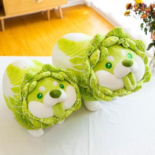 Zqswkl 30/40/50/60cm creative cabbage dog plush toy doll soft cartton pillow childrens birthday gift sofs decorative pillows