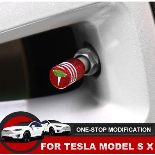 Valve aluminum alloy valve core tire valve cap modification good sealing For Tesla Model S X