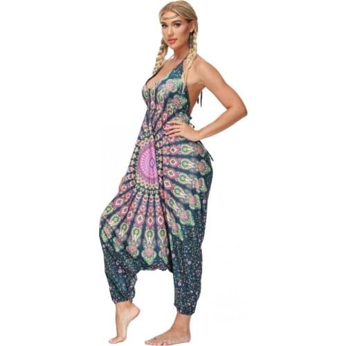 Sling Sexy Jumpsuit Loose Back Harem Bloomers Urban Fashion 2021 Summer New Style Dashiki Womens Sports Yoga Pants Street