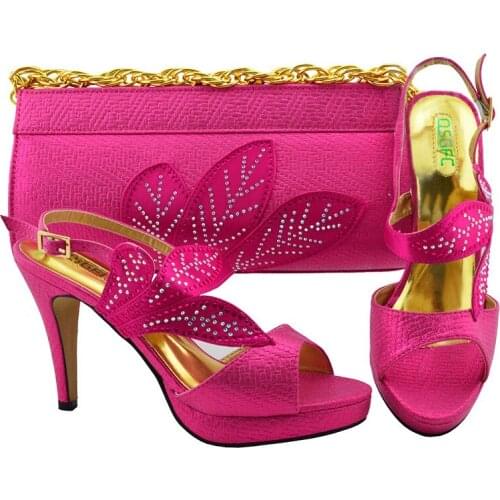 Fashion Italian Matching Shoe and Bag Nigerian Design Shoes and Bags Set for Party Women Super High Heels Shoe and Bag