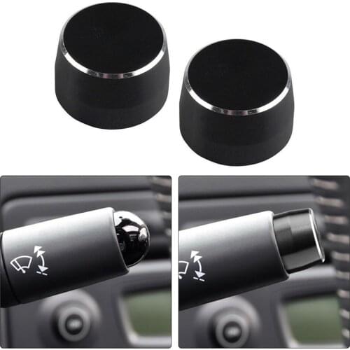 2Pcs Steel Dial Lamp Switch Cover for Benz Smart Fortwo 451 2009-2014 Car Wiper Gear Cap Decorative Car Styling