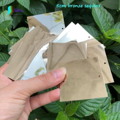 Square 50MM Big Size Wedding Curtain Bag Jewelry Sew Decoration Metal Feeling Bronze Loose Sequins S0343L