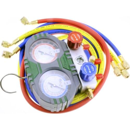 Refrigerant and fluoride pressure gauge Repair Tool Manifold Gauge Set with Hose for Household and Air Conditioning HS-S60-102