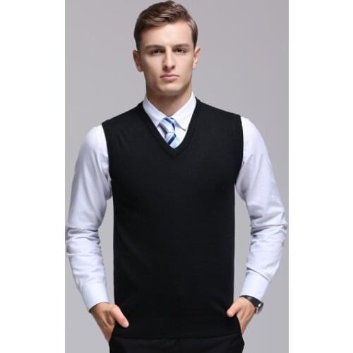 Fashion Brand Sweaters Mens Pullovers V Neck Slim Fit Jumpers Knitwear Vest Sleeveless Winter Korean Style Casual Clothing Men