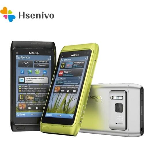 100% Original Nokia N8 Mobile Phone 3G WIFI GPS 12MP Camera 3.5" Touch screen 16GB Storage cheap phone refurbished free shipping