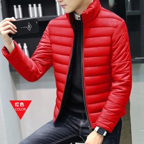2021 New Winter Mens Stand-up Collar Thick Cotton-Padded Coat Youth Winter Short down Cotton-Padded Coat