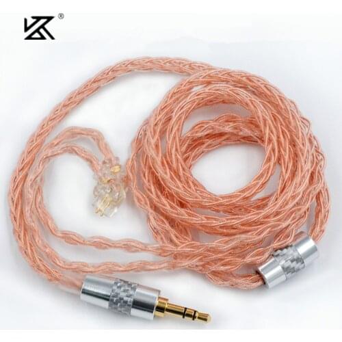KZ 8 Core Oxygen-free Copper Upgrade Cable 2 Pin 3.5mm Plug For KZ ZAX ASX ZS10 pro ZSN pro DQ6 CCA CA16 CS16 C12 TRN VX V90S