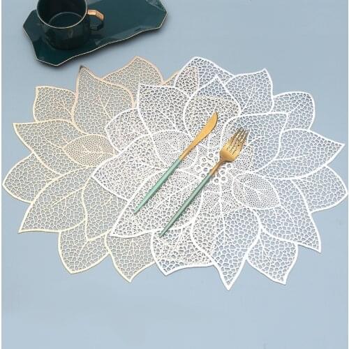 6/4/2pcStand Mug Coaster Placemat for Kitchen Dining Table Simulation Plant PVC Mat Decorative Pad Home Decorr