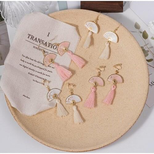 Classical Folding Fan Flower Modeling Hanging Dangle Womens Earrings Fashion Simple Prevent Allergy Ear hook exquisite 2021 New