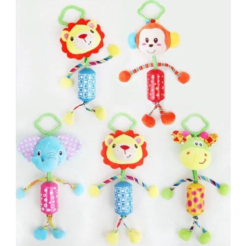 Lovely Baby Stroller Hanging Toys Plush Animal Campanula Baby Rattles Mobile Musical Classic Toys Gifts M0287