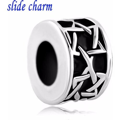 Slide charm Free shipping Europe hexagonal symbol religious amulet charm beads fit Pandora bracelet new listings