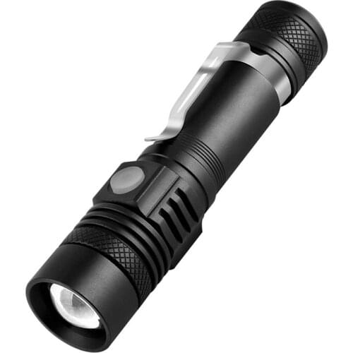 T6 Led Flashlight 4 Modes USB Rechargeable 18650 Battery Zoomable Waterproof For Camping Light Outdoor High Quality Aluminum