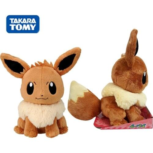 Takara Tomy Pokemon Figures Pillow Miniture Doll House Accessories Furniture Kawaii Eevee Kids Plushie Doll Figet Toys for Girls