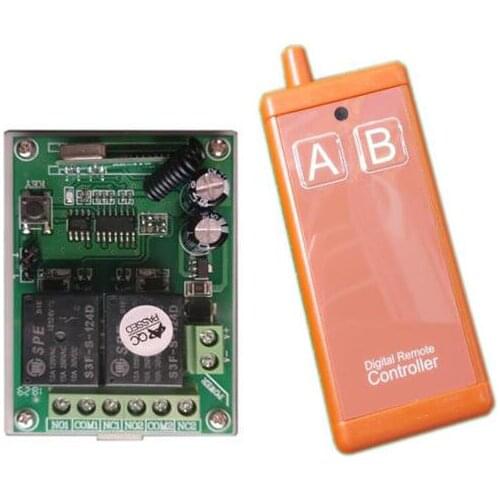 Universal DC 24V 10 A 2 Channel RF Wireless Remote Control switch Receiver & Transmitter Rechargeable USB