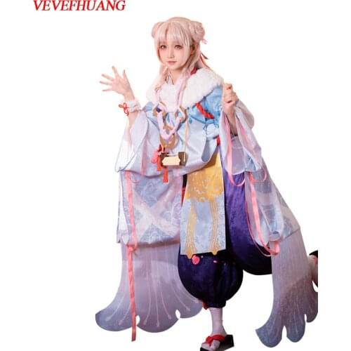 VEVEFHUANG Kосплей Anime Game Onmyoji Doki SSR YuanJieShen MOBA Snow Cheongsam Gorgeous Dress Uniform Cosplay Costume Halloween
