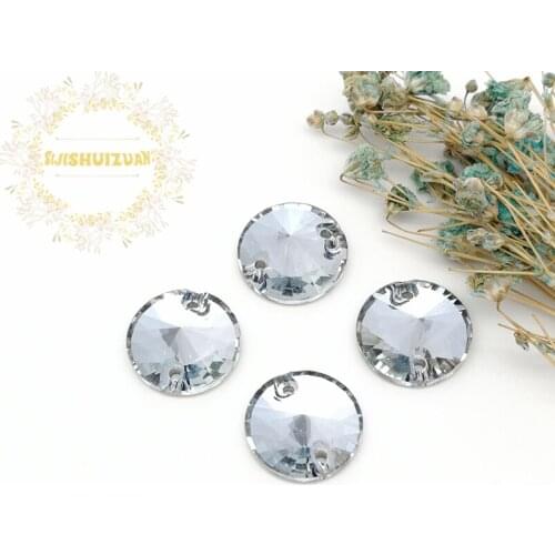 High-quality Blue phantom 001BS Round Crystal Glass Sew-on Rhinestones with two holes DIY wedding Dresses and Clothes