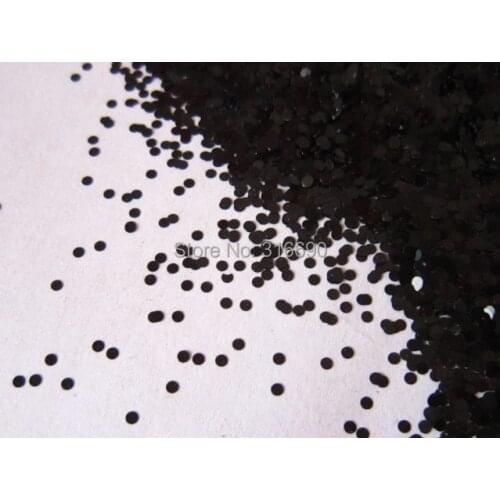 1mm Black Round Dots - Solvent Resistant Glitter for nail art