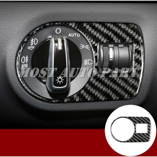 Carbon Fiber Interior Headlight Switch Button Trim Cover For Audi TT TTS 2008-2014 1pcs Car accesories interior Car decoration