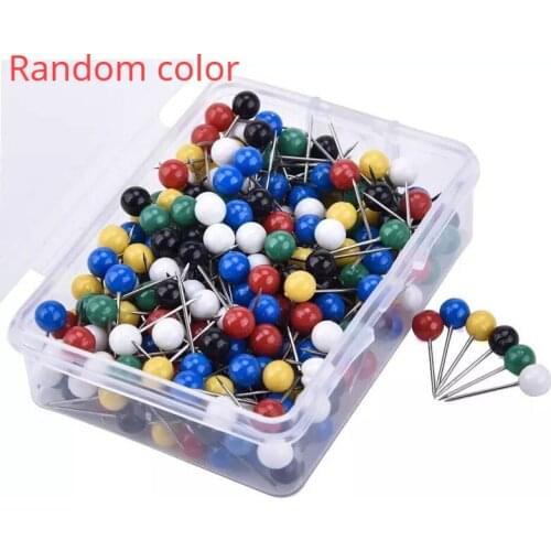 200pcs/lset DIY Patchwork Sewing Pins Colorful Round Pearl Head Pins Fishing Line Brooches Position Marking Garment Accessory