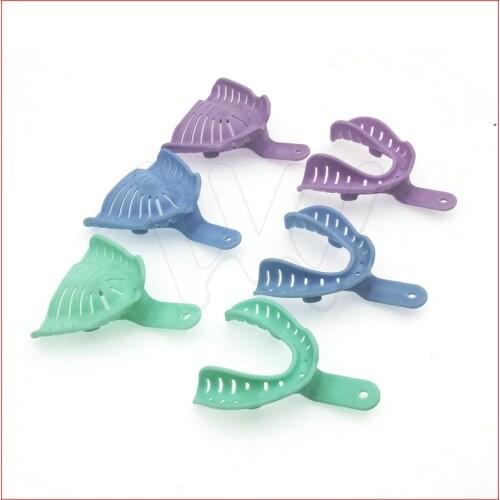 6Pcs Colorful Dental Impression Trays Plastic Materials Teeth Holder