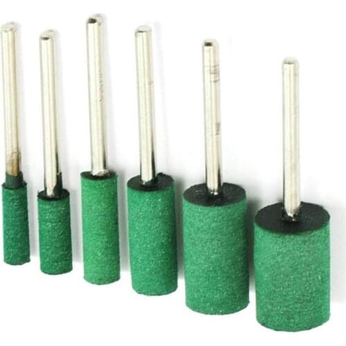 6pcs Rubber Cylinder Head Polishing Buffing Grinding Drill Tool Shank Dia. 3mm