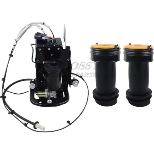 AP02 Pair Rear Air Suspension Spring Bags + Compressor for Cadillac XTS 3.6L 2013-19