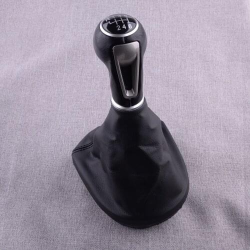 Car 6 Speed Gear Shift Stick Knob Gaiter Boot Cover Frame Fit For Seat Leon II Toledo III Altea XL 2006 2007 2008 2009