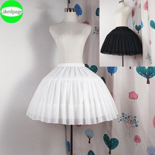 Ball Gown Underskirt Short Dress Cosplay Petticoat Chiffon Two Bones Lolita Ballet Rockabilly Crinoline Falda Jupon Sottogonna
