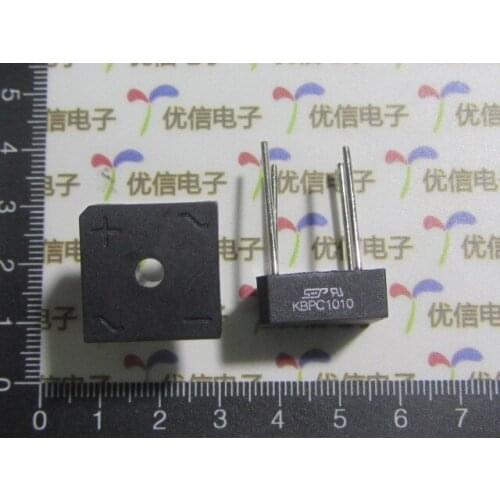 Free shipping KBPC1010 bridge rectifier / 4 feet rectangular bridge pile 1000V 10A / For SEP 10A HIGH CURRENT BRIDGE RECTIFIER