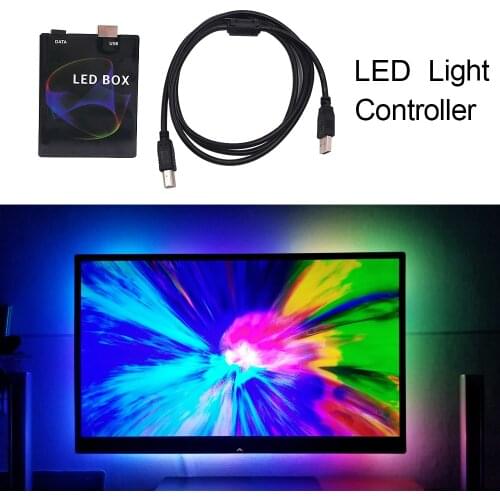 Ambibox Ambient Light Control Box USB DC5V WS2811 WS2812B SK6812 LED Tape Light Strip RGB Dream Color Backlights Controller New