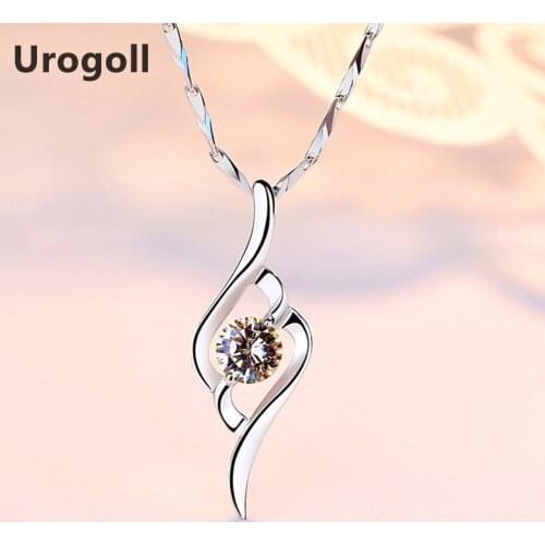 Brand New Genuine Fine Jewelry 925 Sterling Silver Pendant Necklaces For Women Party Jewelry AAA Zirconia Pendant Necklaces Gift