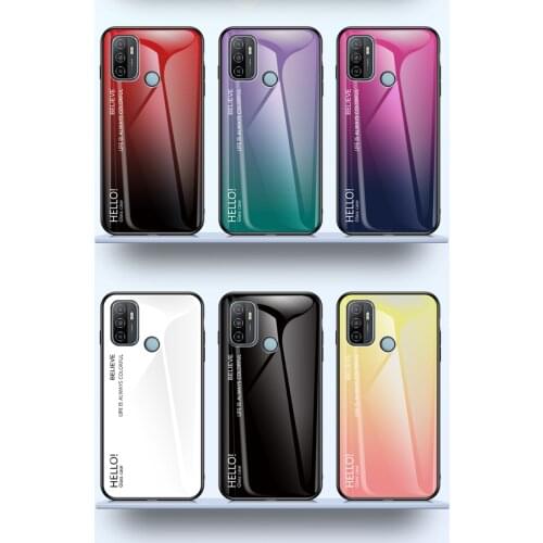 For OPPO A53 Cover Gradient Glass Case For OPPO A53 Case