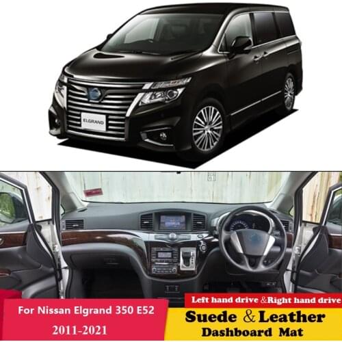 For Nissan Elgrand 350 E52 VIP 2WD 2011 2012 2013 2015 - 2021 Leather Dashmat Dashboard Cover Pad Dash Mat Accessories Suede
