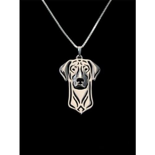 Doberman (natural ears) jewelry - plate gold and silver dog pendant and animal necklace
