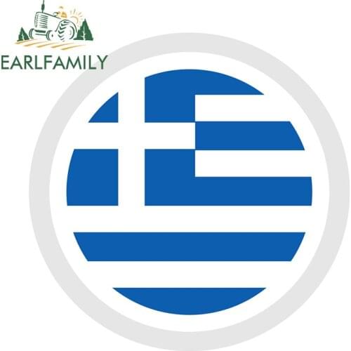 EARLFAMILY 13cm x 13cm for Greece Flag Vinyl Car Stickers Waterproof Scratch-Proof Decor Windows Windshield Graffiti Car Styling