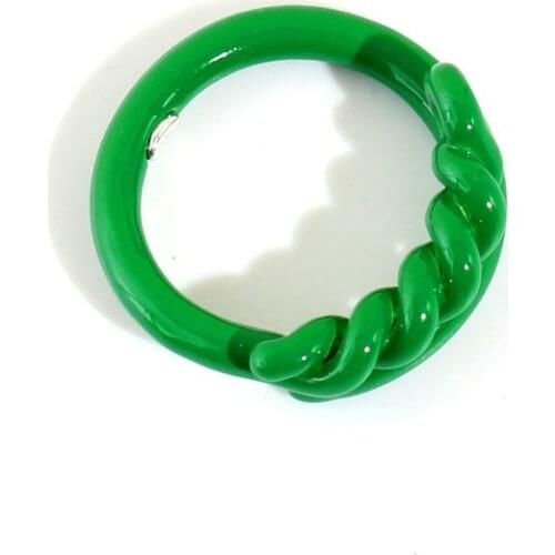 European and American wind knob ring green hand glazed grass green retro fashion ring