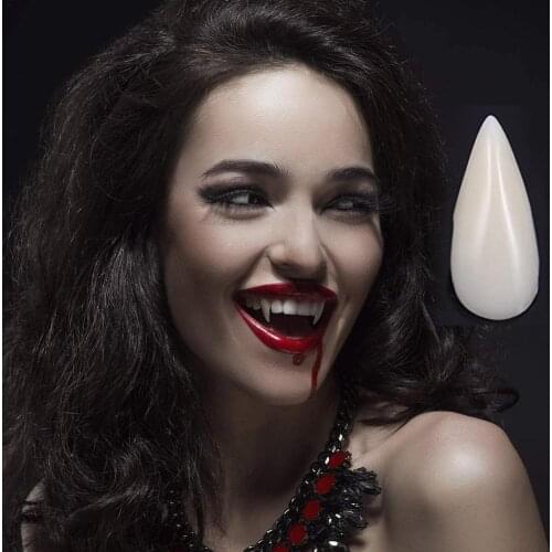 4 Pairs Adult Kids Halloween Vampire False Teeth Horrific Party Costume Cosplay Props Dentures Transparent Resin Fangs