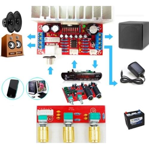 TDA7377 amplifier DIY kit Single power computer super bass 2.1 power amplifier board 3 channel sound amplifier TDA7377 DIY suite