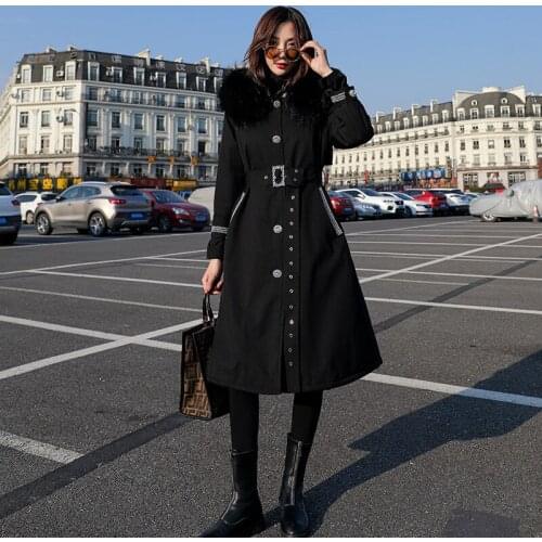 Large-size ladies cotton-padded jacket winter new style slimming rabbit fur cotton-padded jacket