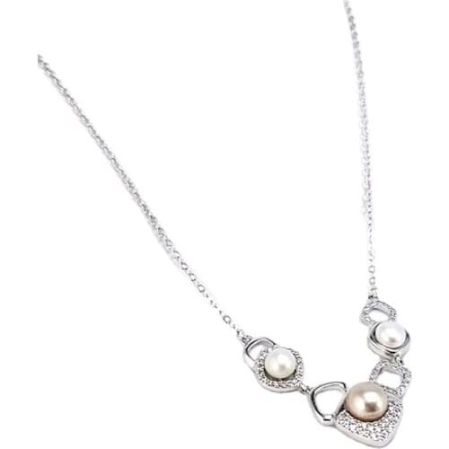 MADALENA SARARA Sterling Silver S925 Bohemia Style AAA Freshwater Pearl Pendant Chain Necklace