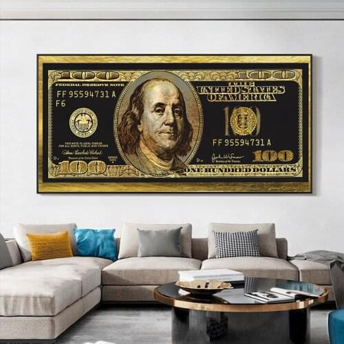 Black Gold Dollar Money Modular Canvas Painting on The Wall Posters and Prints Nordic Wall Art Picture Living Room Home Decor