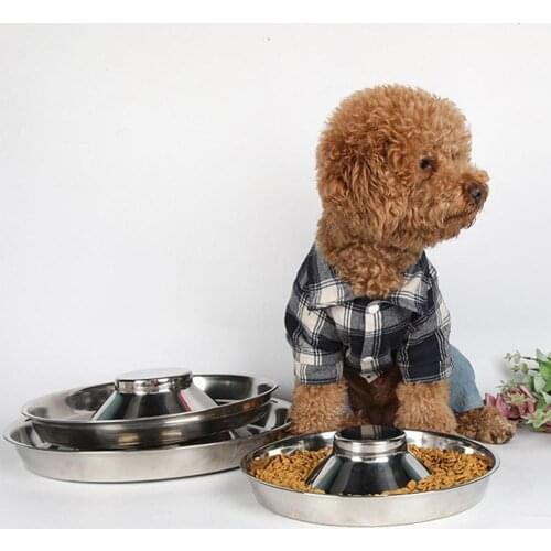 Stainless Steel Pet Dog Feeding Bowl Dog Slow Eating Training Bowl Durable Elevated Feeder For Dogs Cats Pets Avoid Choke Feeder